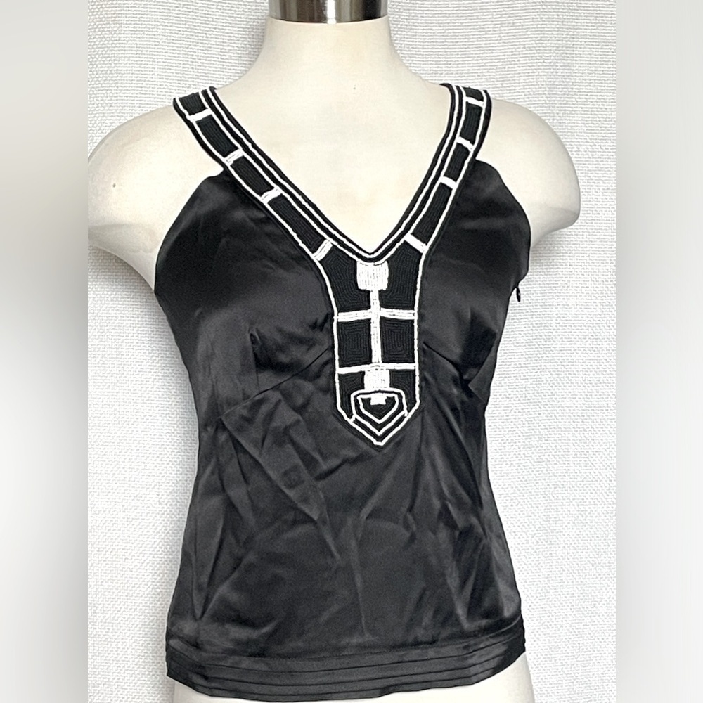 Etcetera silk/beaded tank